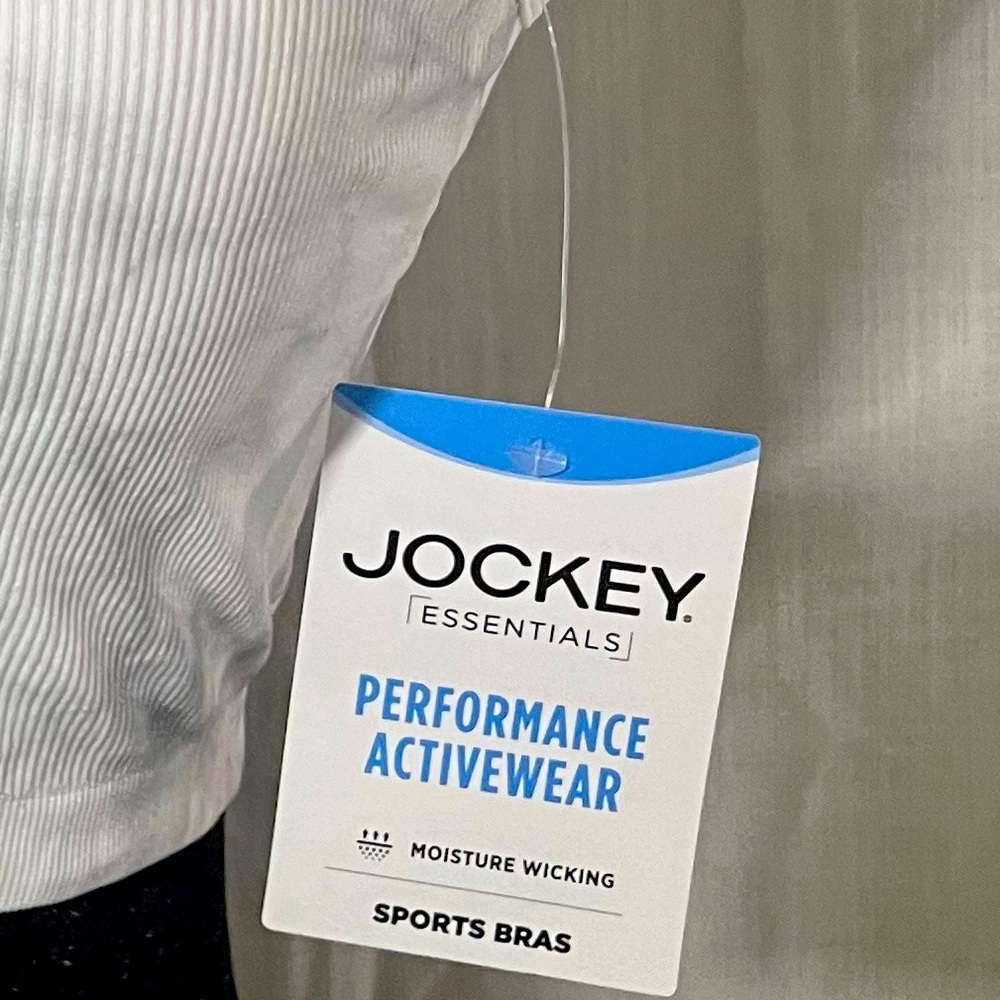 NWT JOCKEY SEAMFREE JERSEY SPORTS BRA CROP, WHITE TIE DYE - Picture 9 of 9